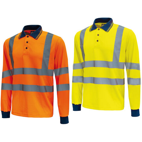 U-Power Shine Warnschutz-Poloshirt mit langen Ärmeln - XXL - Gelb