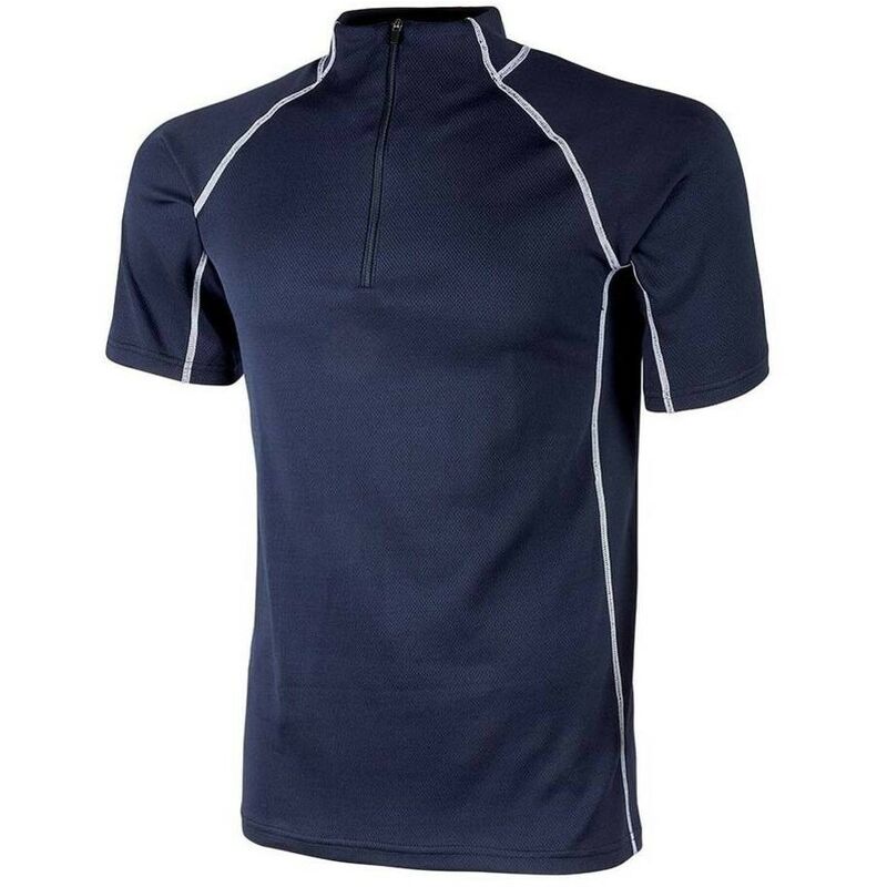 

U-POWER SK124DB-2XL - Camiseta interior térmica manga corta media cremallera cuello alto gama SKIN LAMBERT Deep Blue Talla 2XL