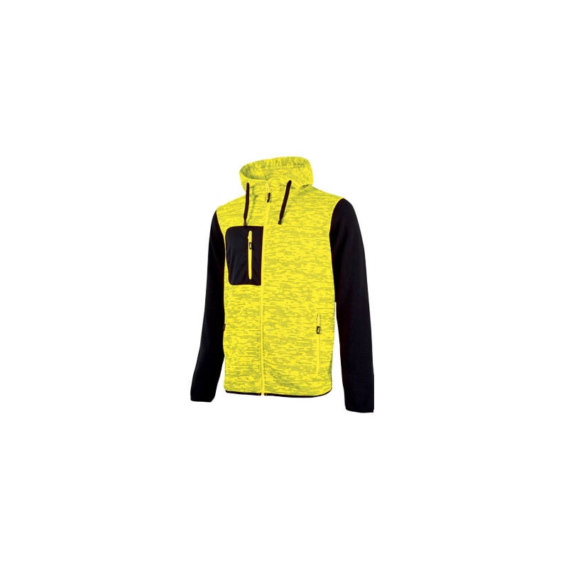 U-power - EY174YF-L - Sweat-shirt zip et intérieur avec doublure polaire modéle rainbow Yellow Fluo gamme enjoy Taille l