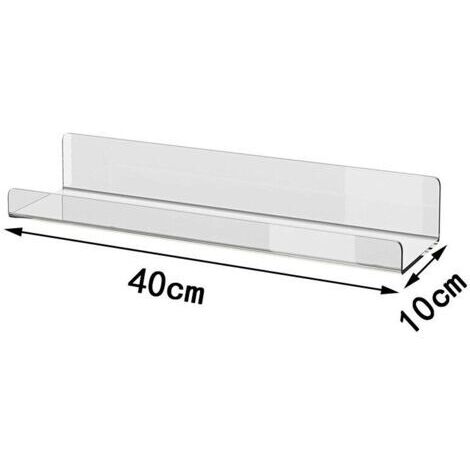 U-shaped acrylic wall shelf, wall decoration (large transparent 40105cm)