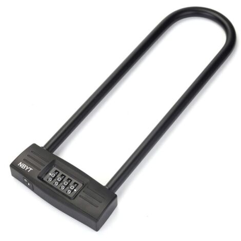 U-shaped combination lock - Resettable - Secure your motorcycle, bicycle, or fence with this sturdy shackle. Also perfect as an office door lock, long door lock, or lock