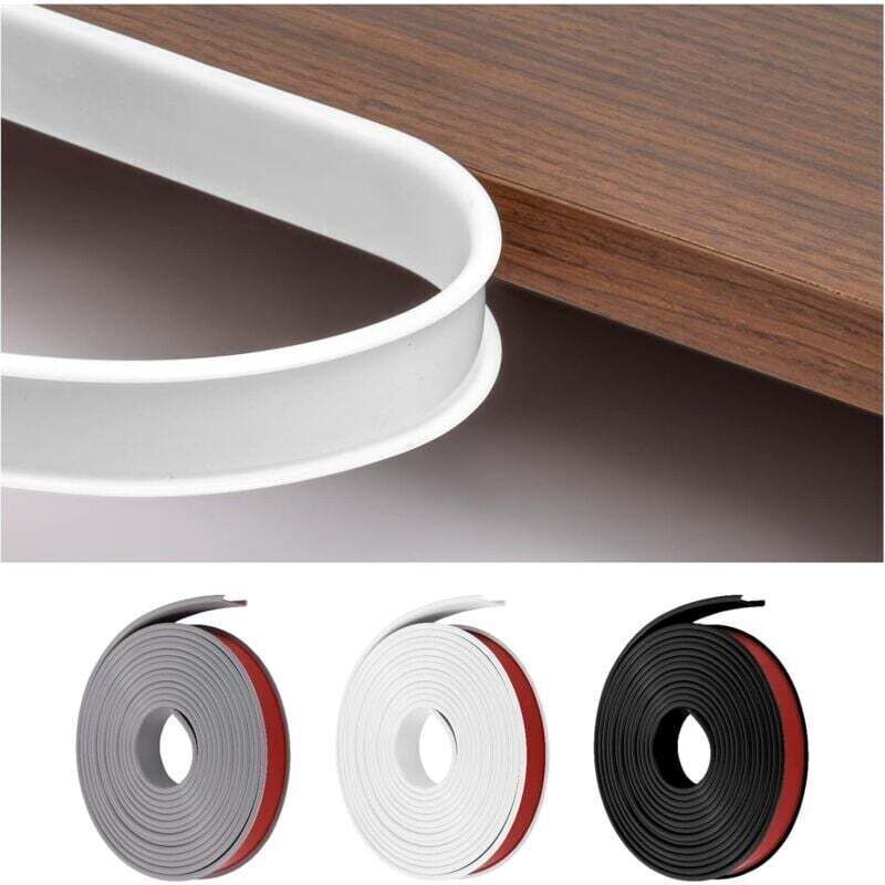 U-shaped edge banding – Flexible TPE furniture edge protection – 5 m x 18 mm – Adhesive for quick installation