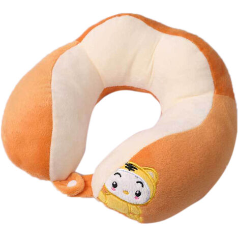 U Shaped Neck Pillow Portable Cute Head Pillow for Office Nap Travel Car Sleeping Double Embroidery Tiger