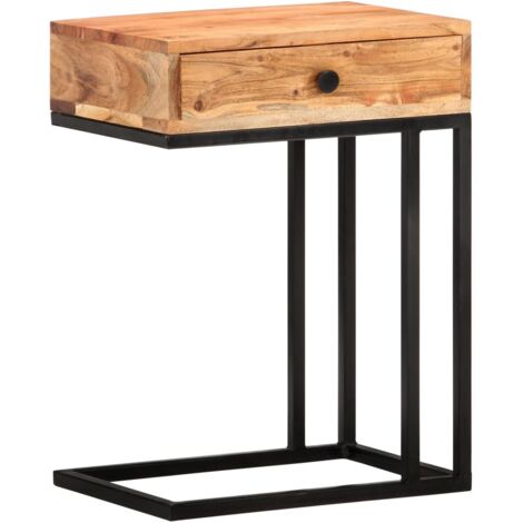 U-Shaped Side Table 45x30x61cm Solid Acacia Wood vidaXL