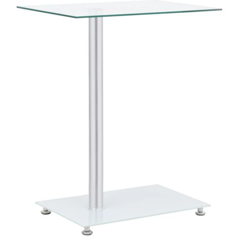 U-Shaped Side Table Transparent 45x30x58 cm Tempered Glass vidaXL