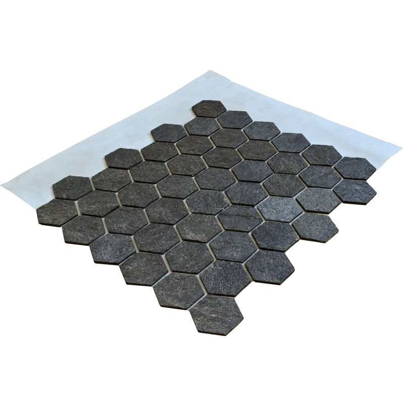 Mosaïque en pierre naturelle 30 x 30 cm - format héxagone roche de mer