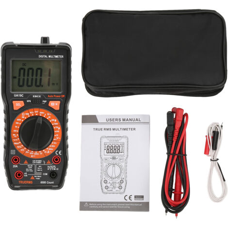 UA19C Tragbares Digitalmultimeter mit akustischem Durchgangsprüfer, hohe Genauigkeit 20 A/1000 V für professionellen und privaten Gebrauch