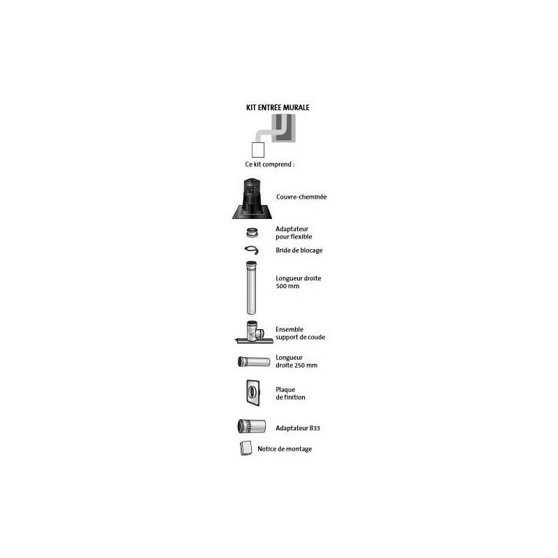

100020 Kit Chemilux B33 PPtl entrada pared diam.80 Gas / Petr - Ubbink