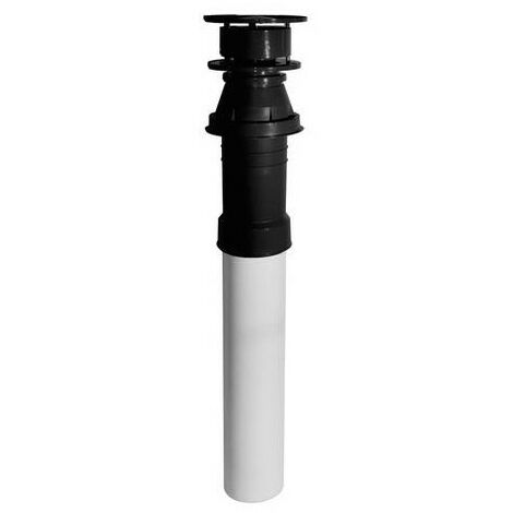 Ubbink 184100 - Terminal vertical NOIR Alu/PVC 80/125 L=1150 mm rolux fioul - noir