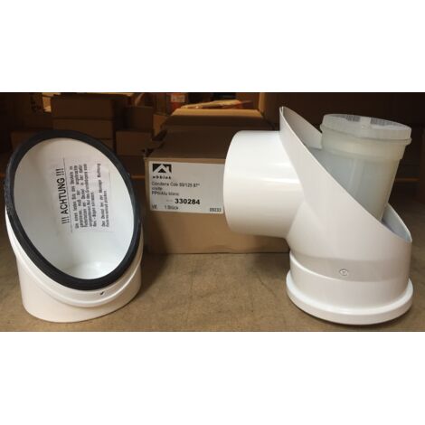 Ubbink 330284 - Codo 87° PPTL 80/125 visita - blanco