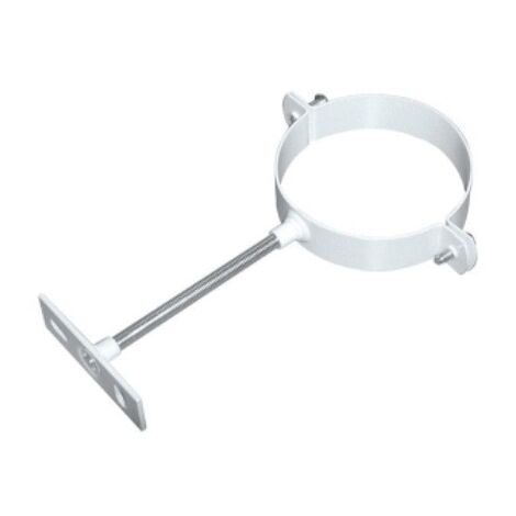 Ubbink – Collier mural galvanisé blanc 125 mm pour conduits de chaudière – Acier résistant à l'humidité – 225762