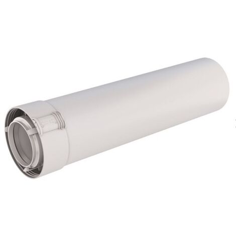 Ubbink – Conduit de fumée Ø80/125mm – Longueur 500mm – Matériau PPTL/PP blanc – Résistance aux chocs et frottements