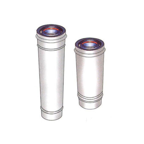 Ubbink – Conduit de fumée concentrique en acier inoxydable 316 L – Longueur 500 mm isolé – Évacuation des gaz brûlés