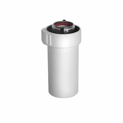Ubbink – Conduit de fumée D80/125mm ALU/PVC long 500mm – Système de fermeture par clip – Installation sécurisée avec marquage – Pour chaudières à condensation