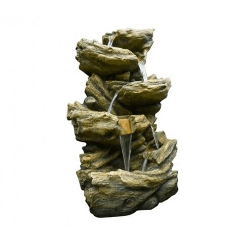 Ubbink – Fontaine de jardin Sedona en polyrésine – Dimensions H 134 x L 77 x P 55 cm – Éclairage LED 4 points – Débit 1600 l/h