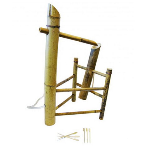 Ubbink – Jeu d'eau pour bassin en bambou naturel 66x39x30cm – Aménagement apaisant pour jardin – Décoration extérieure durable