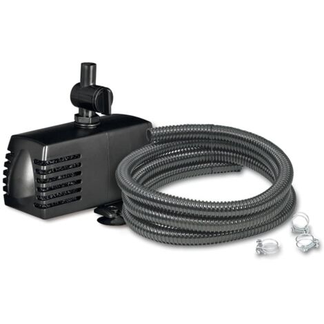Ubbink – Kit pompe gargouille 900 litres – Débit 900L/h – Consommation 18W – Hauteur refoulement 1,10m – Tuyau 13mm de diamètre, 3m