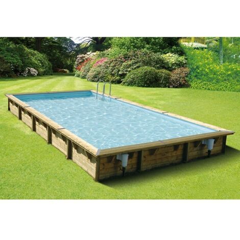 Ubbink – Piscine hors sol rectangulaire 5x8m – Hauteur 1,4m – Volume 43,9m³ – Liner bleu – Kit complet avec filtration et échelle en inox