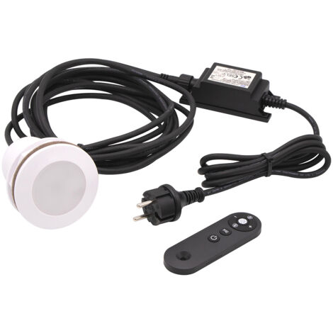 Ubbink – Projecteur LED Power Spot 3 RGBW pour piscine – 10W – Télécommande incluse – Adaptable sur parois 10-55 mm – IP68 pour usage extérieur