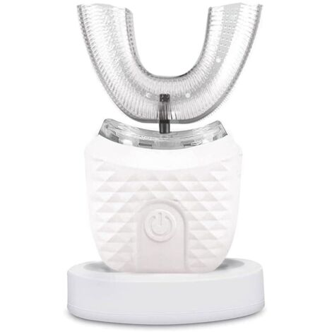 UBrosse à dents électrique –Tête de brosse en silicone,360°Nettoyage automatique – 3Plusieurs modes de brossage, bleudirigélampe