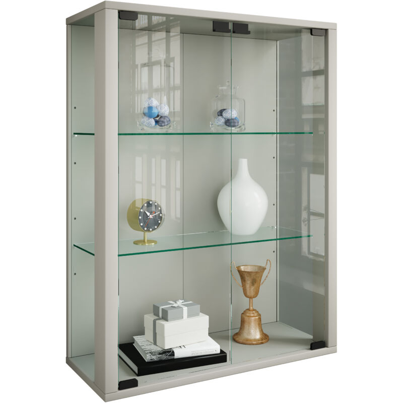 Ebuy24 - Vitrine murale Udina h. 80 x l. 60 x p. 25 cm Argent