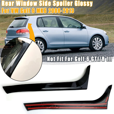 uds. Alerón lateral de ventana trasera negro brillante Canard Canards Splitter para VW Golf 6 MK6 2008-2013