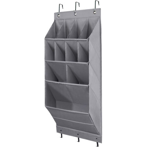 Über der Tür hängende Schuhorganizer, hängende Schuhorganizer mit großer Schuhtasche, hängendes Schuhregal für Schrank für Wand, Tür-Organizer mit 11 Taschen, grau, 1 Packung