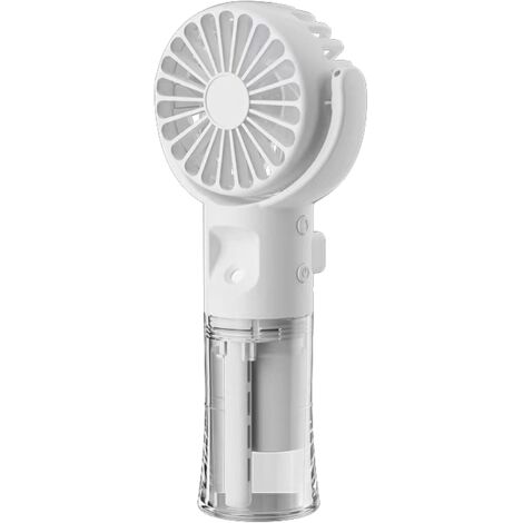 Über USB wiederaufladbarer Ventilator, 4 Geschwindigkeiten, klein und leicht, für den Innenbereich, die Schule, Reisen, Camping und Make-up (weiß)