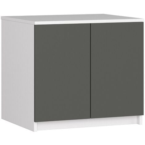 AKORD Übereinstimmend für Schrank, 60 cm, S60 -System ohne weiß / graphitgraues Griff 2 Regale 2 Türen1