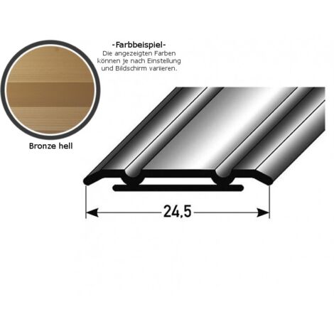 Übergangsprofil "Alkmaar"  /  Übergangsschiene, 24,5 mm breit, Aluminium eloxiert-bronze hell-1000-selbstklebend