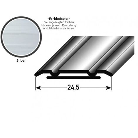 Übergangsprofil "Alkmaar" / Übergangsschiene, 24,5 mm breit, Aluminium eloxiert-silber-1000-selbstklebend