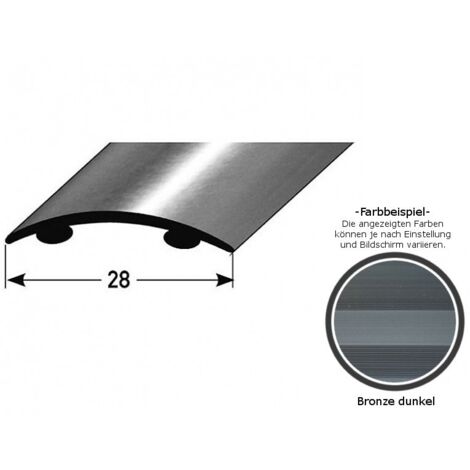 Übergangsprofil "Eindhoven" / Übergangsschiene, 28 mm, Typ: 05 (Aluminium eloxiert, mittig gebohrt oder selbstklebend)-bronze dunkel-900-selbstklebend