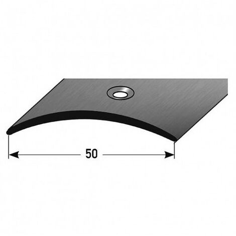 Übergangsprofil Emmen / Übergangsschiene / 50 mm / mittig gebohrt / Typ: 155 (Edelstahl matt, 1,5 mm Stäke)-1000-gebohrt - Edelstahl