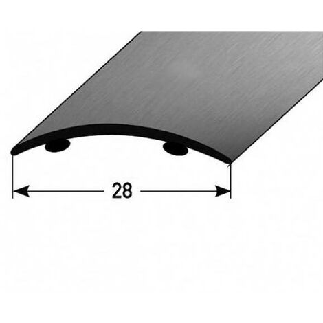Übergangsprofil Rotterdam / Übergangsschiene / Übergangsleiste 28 mm (Edelstahl, 1 mm Stäke):-Edelstahl matt-900-seitlich gebohrt - Edelstahl matt
