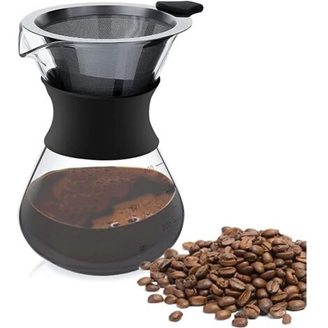 Übergießkaffeemaschine 401 ml, manuelle Kaffeemaschine, Filterkaffeemaschine, Kaffeemaschine mit Dauerfilter, Übergießkaffeemaschine, manuelle Kaffeemaschine