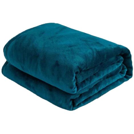 Übergroße, flauschige Mikrofaser-Bettdecke, Doppelbett/Queensize, Türkis