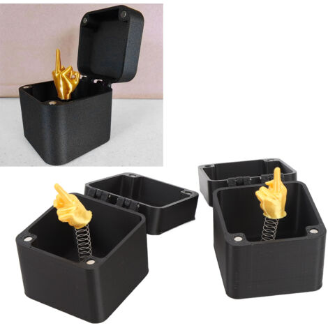 Überraschungsgeschenkbox zum Aufklappen mit 2 Mittelfingerfiguren, dekorative Schreibtischbox für humorvolle Scherzartikel.