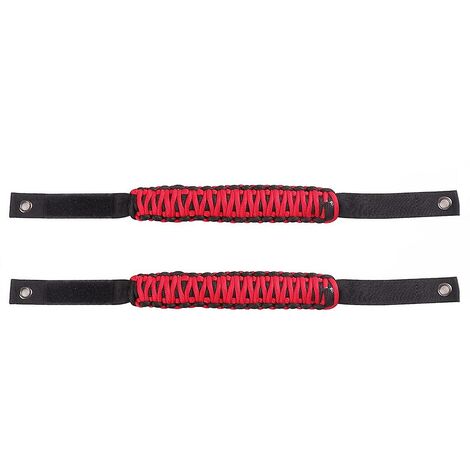 Überrollbügel-Haltegriffe, Paracord-Griff für 2021-2022-Zubehör, 2er-Pack (rot)