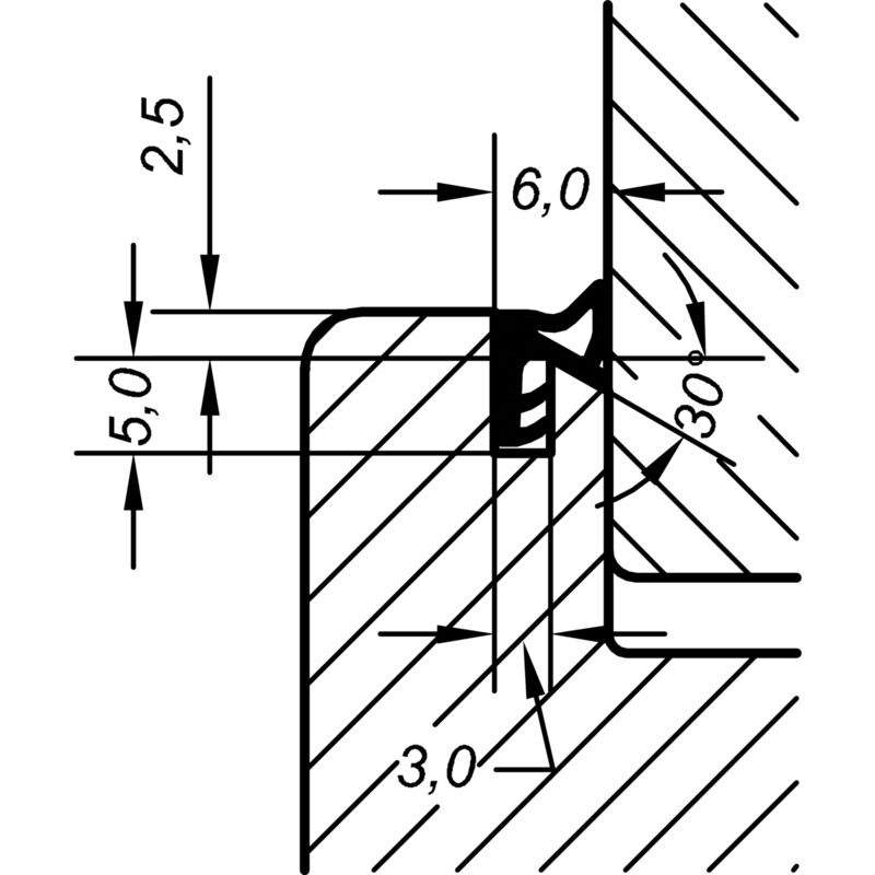 Primo AC 5019 Überschlagdichtung (Schallschutz) Dichtung Kunststoff braun