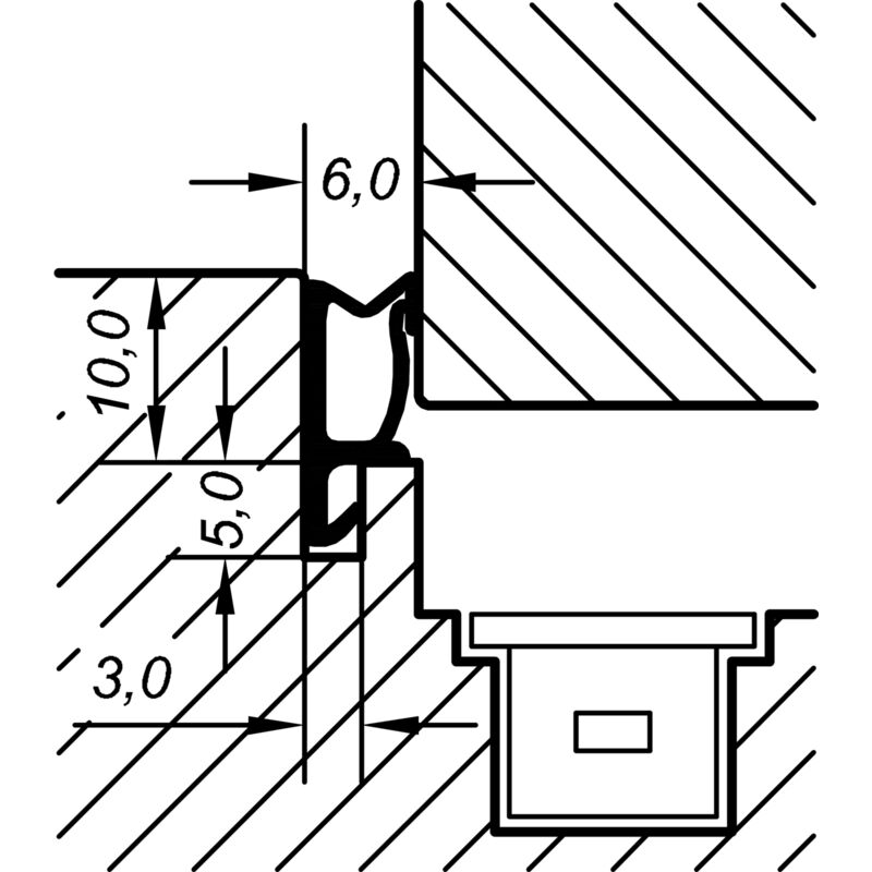 Primo ACF 5473H Überschlagdichtung Dichtung für Fenster Kunststoff weiß