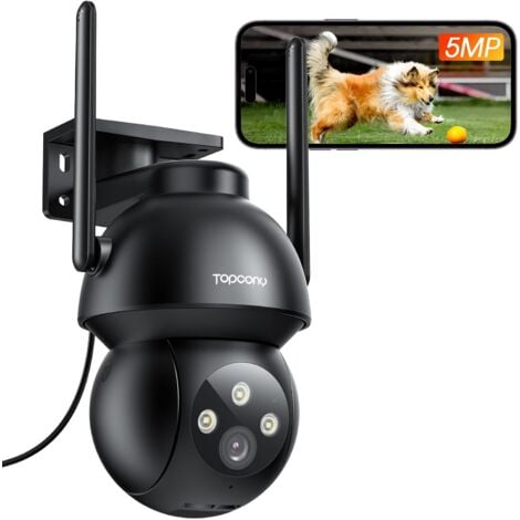 TOPCONY Überwachungskamera Aussen 5MP,PTZ WLAN IP Kamera überwachung Aussen mit Autoverfolgung,Menschenerkennung,Farbe Nachtsicht,Zwei-Wege-Audio, IP66,24/7 Aufnahme