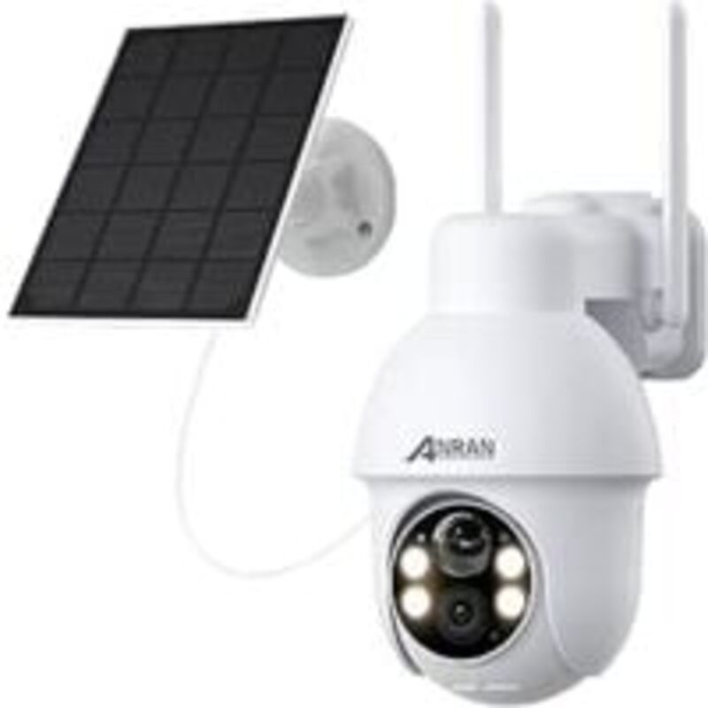 Anran - Berwachungskamera Aussen Akku 5mp Mit Solarpanel, Ultra Hd Kabellose Solar Überwachungskamera Wlan Mit 4 Spotlight, Farbnachtsicht,