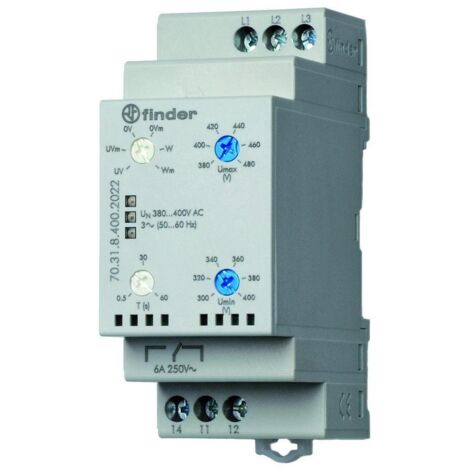 Überwachungsrelais 380 - 415 V/AC 1 Wechsler Finder 70.31.8.400.2022  1 St.
