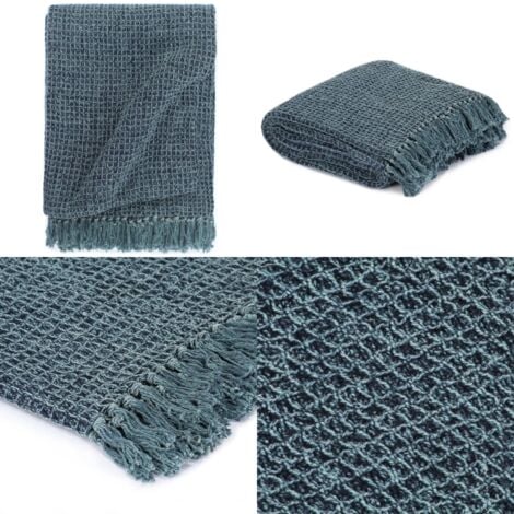 Überwurf Baumwolle 125x150 cm Indigoblau - Baumwolldecke - Überwurf - Indigo Blau - Wohnzimmer Deko - Couchdecke - Home & Living