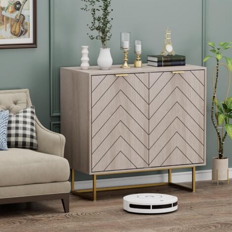 En.casa] Buffet Moderne Meuble De Rangement Avec 3 Portes Et