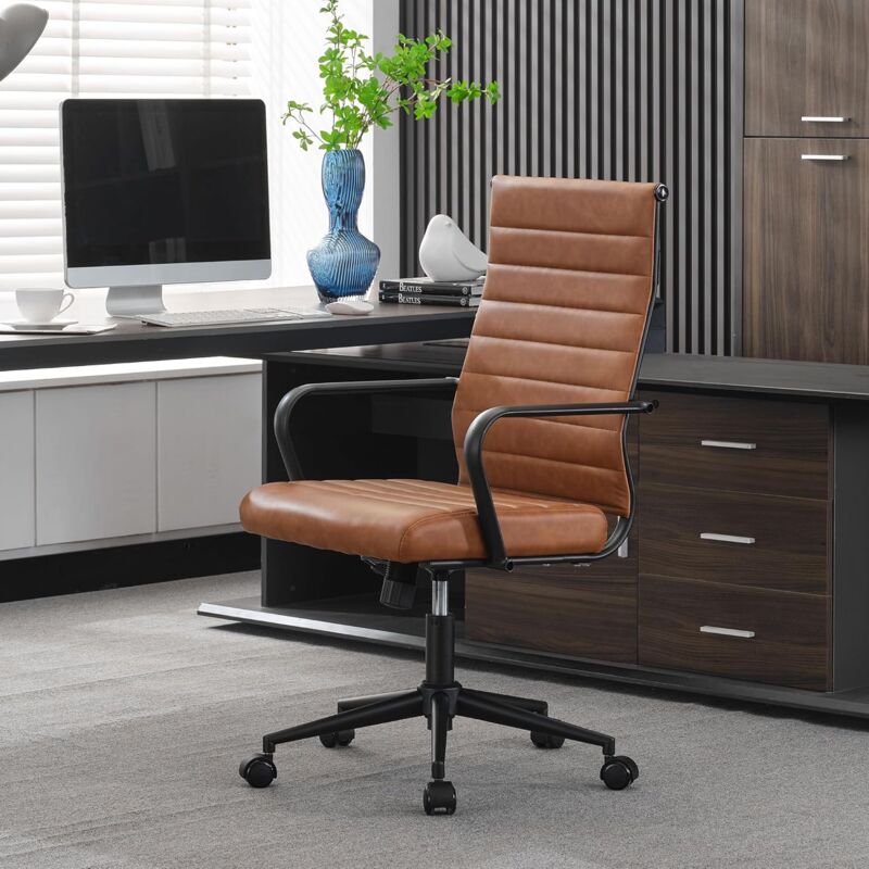 UEV - Chaise de Bureau Ergonomique, Chaise de Bureau Moderne avec roulettes, Hauteur Réglable, avec Accoudoirs, Capacité de Poids Jusqu'à 150kg, en