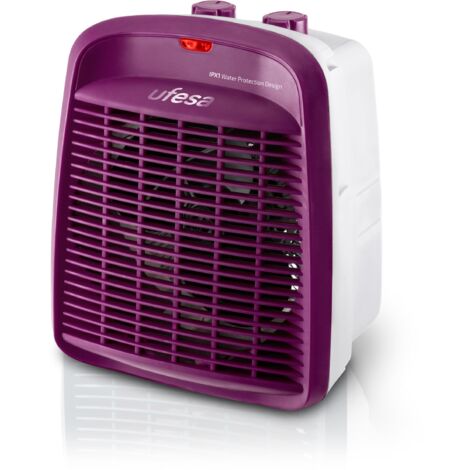 Ufesa Persei Stufa Elettrica Termoventilatore Compatto, 3 modalità, 2 livelli di potenza, 2000 W, Funzione Ventilazione, Termostato Regolabile, Viola
