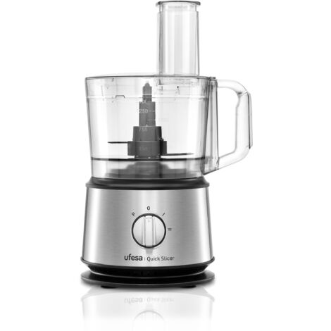 Ufesa Quick Slicer Tritatutto da Cucina Elettrico, Robot Cucina Multifunzione 10 in 1, 1200W, 1.5 L, Corpo in Acciaio Inox, Accessori Inclusi