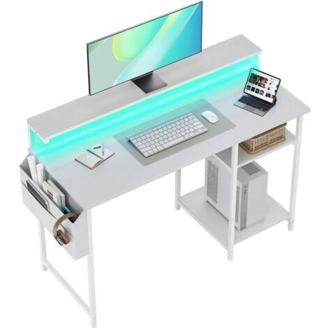 Ufficio informatico - ECOFURNIX - Modello a due livelli - 120 x 48 cm - Illuminazione LED