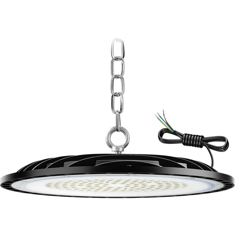 UFO LED High Bay lumière 100W, 15000LM, Projecteur LED Intérieur, Blanc Froid 6000K-6500K, IP65 Étanche Eclairage Atelier, Led Industriel pour